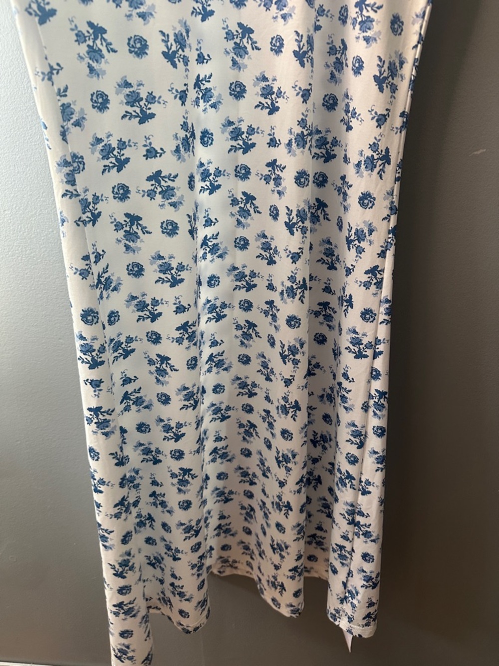 NWT Women's White blue floral  Print Maxi Dress M Cottagecore milkmaid coquette - Picture 4 of 7